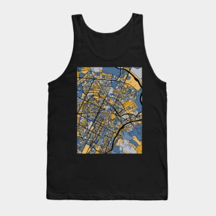 Turin Map Pattern in Blue & Gold Tank Top